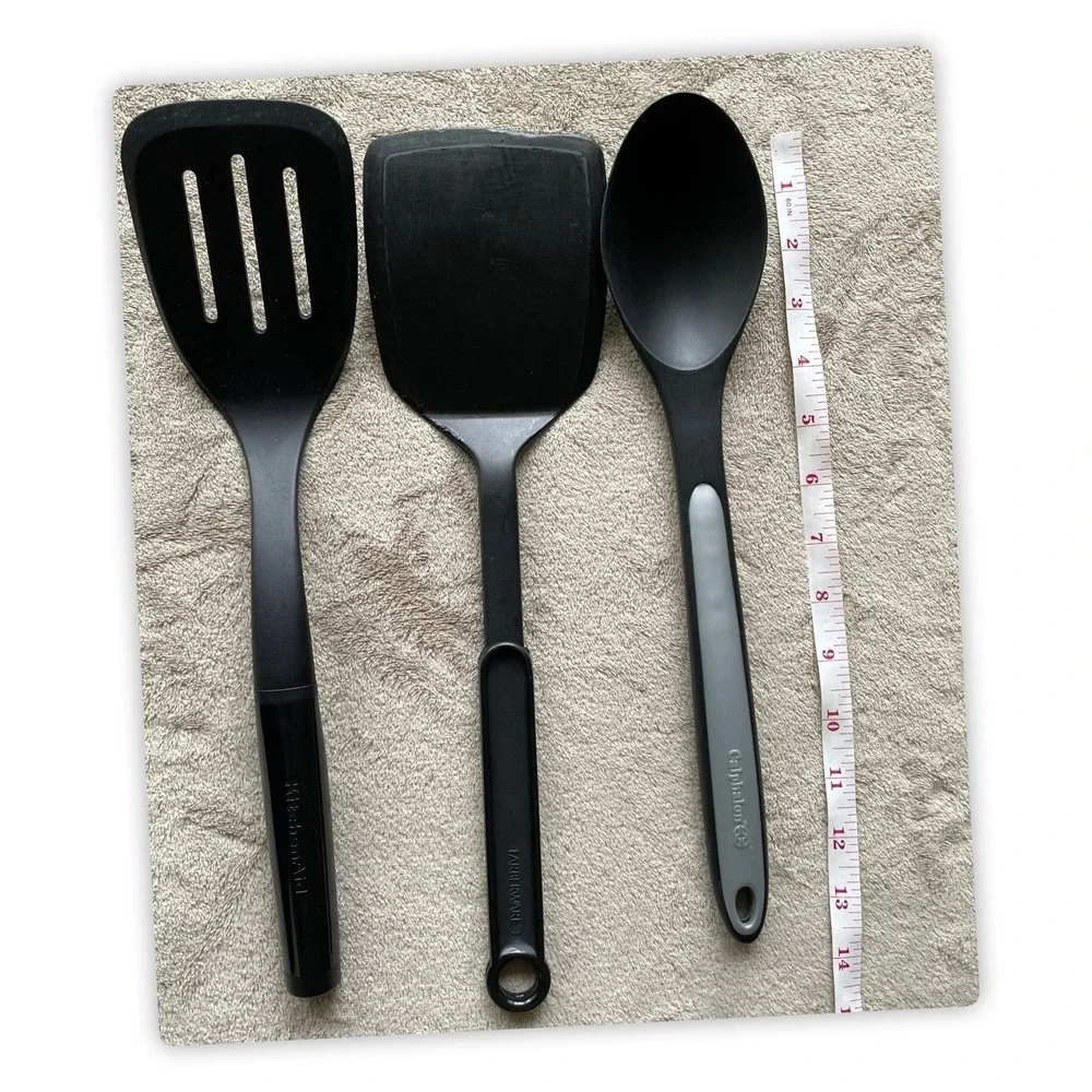 KitchenAid Farberware Calphalon Cooking Utensil Lot Spoon Spatulas 3 Pc Set